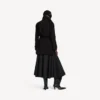 Korte cocoon-trenchcoat voor dames in zwart