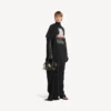 Lange gedrapeerde jurk ‘The Door’ voor dames in zwart
