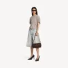 Le 7 schoudertas voor dames, medium, in moka