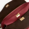 Le 7 schoudertas voor dames, medium, in robijnrood/mokka