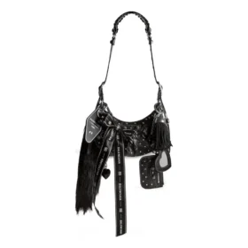 Le Cagole Collector XS-schoudertas met strass-steentjes “Zwart” 6713092AASO1000