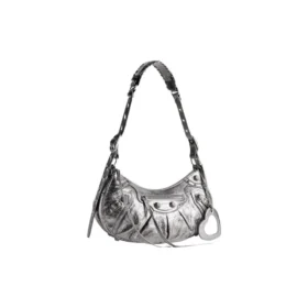 Le Cagole kleine schoudertas gemetalliseerd “Silver” 6713070GT3Y8103