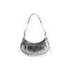 Le Cagole kleine schoudertas gemetalliseerd “Silver” 6713070GT3Y8103