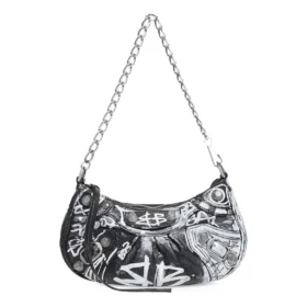 Le Cagole minitas met ketting en graffiti “Black” 695814210G61090