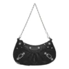Le Cagole-minitas met ketting en krokodillenreliëf “Zwart” 69581423EJY1000
