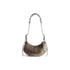 Le Cagole XS-schoudertas, gemetalliseerd met luipaardprint “Brown” 6713092AAV72529