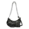 Le Cagole Xs-schoudertas met ketting “Black” 7128131VG9Y1000