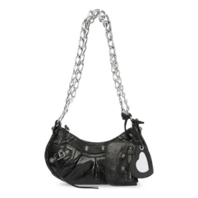 Le Cagole Xs-schoudertas met ketting “Black” 7128131VG9Y1000