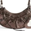 Le Cagole Xs-schoudertas Metallized “Brown” 6713090GT3Y2564
