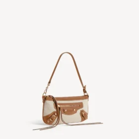 Le City-etui met schouderriem voor dames in beige/camel