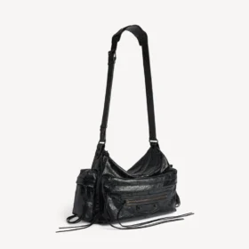 Le City heren crossbodytas met meerdere vakken, medium, in zwart