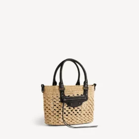 Le City-mandje voor dames, klein, in naturel/zwart