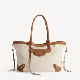 Le City strandtas voor dames, medium, in beige/camel