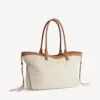 Le City strandtas voor dames, medium, in beige/camel
