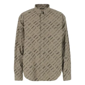 Logomania All Over-shirt met lange mouwen “Beige” 662983TNLL19763