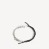 Malibu-parelarmband/choker in zwart/wit/glanzend zilver