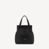Mannen-tote bag in legerstijl, medium, in zwart