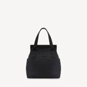 Mannen-tote bag in legerstijl, medium, in zwart