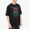Meertalig bedrukt T-shirt met korte mouwen voor heren, zwart 612966TJVI32771