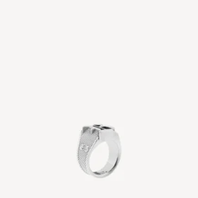 Melrose zegelring in antiek zilver