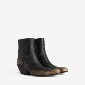 Memphis-enkellaarsjes voor dames in zwart/beige