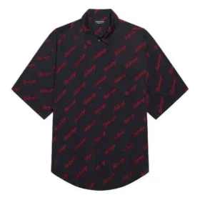Minimal T-shirt met korte mouwen “Black Red” 658841TKO521076