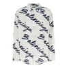 Minimalistisch shirt met korte mouwen en Scribble-logo “White Navy” 681812TOLE99167