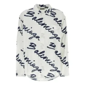 Minimalistisch shirt met korte mouwen en Scribble-logo “White Navy” 681812TOLE99167