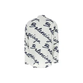 Minimalistisch shirt met korte mouwen en Scribble-logo “White Navy” 681812TOLE99167