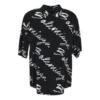 Minimalistisch T-shirt met korte mouwen en Scribble-logo “Black White” 681813TML131070