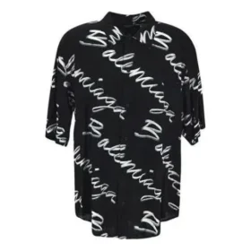 Minimalistisch T-shirt met korte mouwen en Scribble-logo “Black White” 681813TML131070