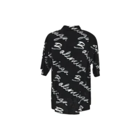 Minimalistisch T-shirt met korte mouwen en Scribble-logo “Black White” 681813TML131070