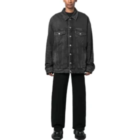 Mirror gewatteerd Denim-jasje “Dark Grey” 735744TBP471270