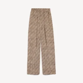 Monogram-pyjamabroek voor dames in beige/zwart