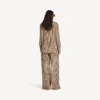 Monogram-shirt voor dames in beige/zwart