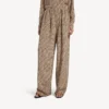 Monogram-pyjamabroek voor dames in beige/zwart