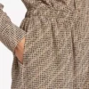 Monogram-pyjamabroek voor dames in beige/zwart