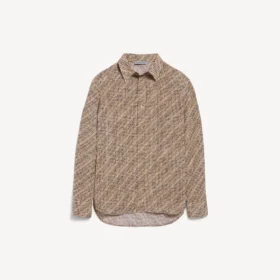 Monogram-shirt voor dames in beige/zwart