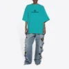 Mosaïeklogo BB-alfabet, losse pasvorm, distressed, korte mouwen, unisex, blauw 651795TKVF53660