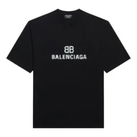 Mosaic Logo BB Alphabet loszittend T-shirt met korte mouwen, zwart 612965TKVI71070