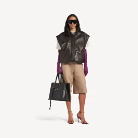 Mouwloze blouson voor dames in mokka