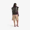Mouwloze blouson voor dames in mokka