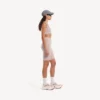 Naadloze techwear-fietsbroek voor dames in nude