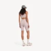 Naadloze techwear-fietsbroek voor dames in nude