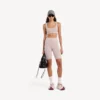 Naadloze techwear-fietsbroek voor dames in nude