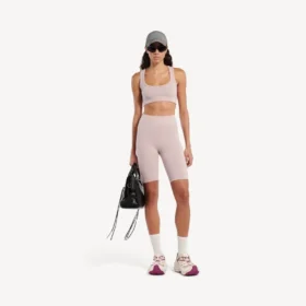 Naadloze techwear-fietsbroek voor dames in nude
