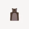 Naadloze techwear-tanktop voor dames in taupe/mokka
