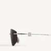 Nano D-frame zonnebril voor dames in zilver