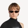 Nano D-frame zonnebril voor dames in zilver