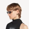 Nano D-frame zonnebril voor dames in zilver